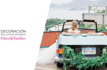 Decoración del coche de boda