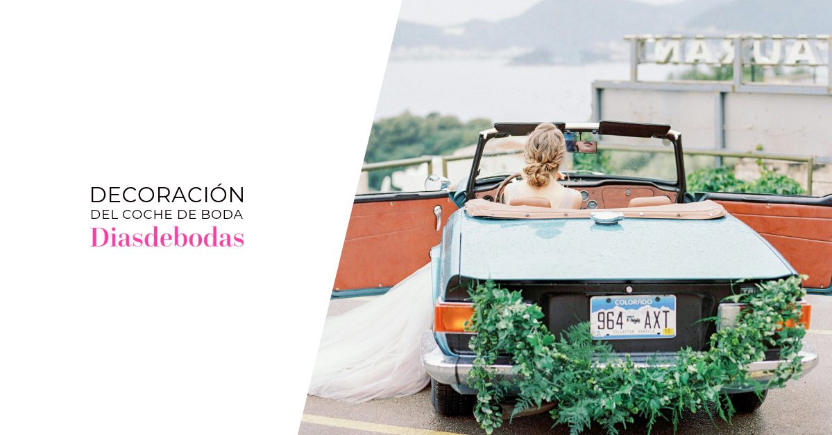 Decoración del coche de boda